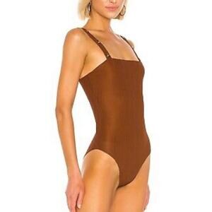 TheEastOrder xRevolve Ribbed Button Strap Bodysuit Size Medium